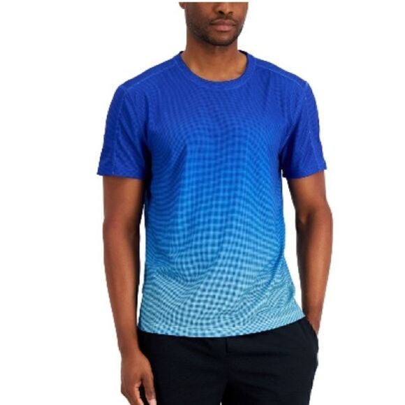 New Ideology Men's Size XXL Regular Fit Ombre Crewneck Performance T-Shirt BLUE - Picture 2 of 7